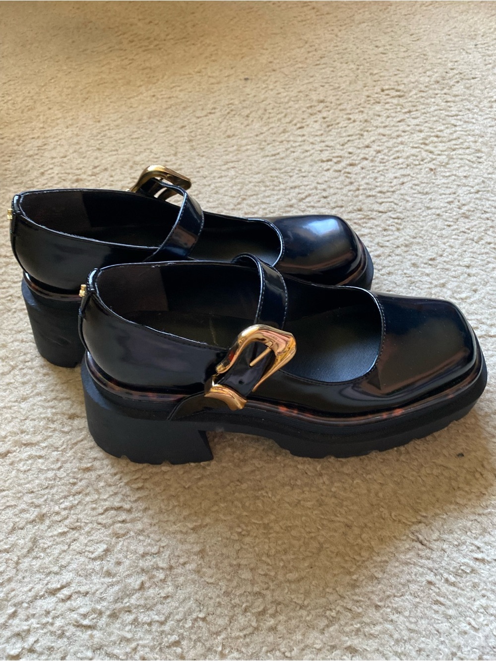 Circus by Sam Edelman Black Patent Chunky Mary Janes size 8.5